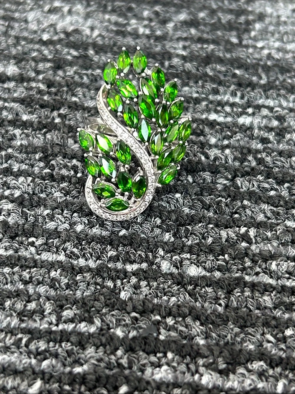 Green Peacock Cocktail Ring